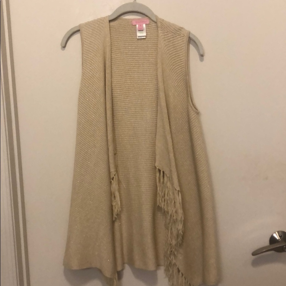 Lilly Pulitzer gold fringe vest